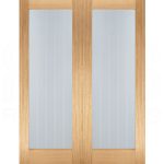 Mexicano Pattern 10 Rebated Pair Clear Glazed With Frosted Etched Lines(OPRSMEXG)