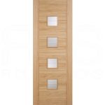 Oak Vancouver Glazed 4L with Brilliant Cut Glass Prefinished (OVAN4LBC)