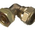 PD63 DZR compression bent tap connector 15mm x 1/2"
