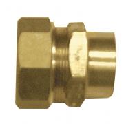 PP02 DZR compression adaptor for MDPE pipe (Female)