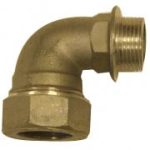 PP13P DZR compression elbow for MDPE pipe P20mm x 1/2" male