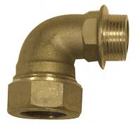 PP13P DZR compression elbow for MDPE pipe P20mm x 1/2" male