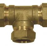 PP24 DZR compression equal tee for MDPE pipe