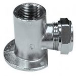 PX15 chrome plated compression wallplate elbow (Female) 1