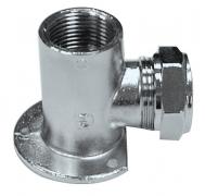 PX15 chrome plated compression wallplate elbow (Female)