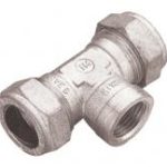 PX30 chrome plated compression threaded centre tee (Female)