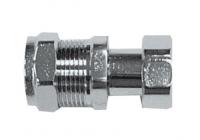 KwikPak compression chrome straight tap connector 15x1/2"(Pk1)