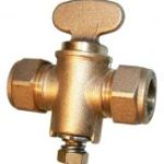 Rigid fan brass compression gas cock 1