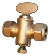 Rigid fan brass compression gas cock