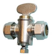 Rigid fan chrome plated compression gas cock 8mm