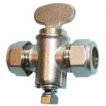 Rigid fan chrome plated compression gas cock 15mm