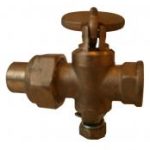 Drop fan brass union gas cock F x F 1/4"
