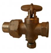 Drop fan brass union gas cock F x F 1/4"