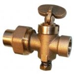 Drop fan brass endfeed union gas cock C x C 15mm 1