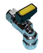 MM METROGAS chrome mini lever gas ball valve CxC (Angle CP)