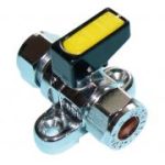 MM METROGAS chrome mini lever gas ball valve with backplate CxC