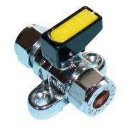 MM METROGAS chrome mini lever gas ball valve with backplate CxC