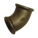 BM120 black malleable 45' elbow FxF