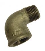 GM092 galvanised malleable 90 degree elbow MxF