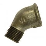 GM121 galvanised malleable 45 degree elbow MxF