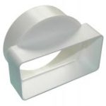 Domus System 100 short adaptor round to rectangular - white