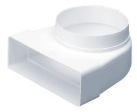 Domus System 100 90 degree bend rectangular to round OD - white
