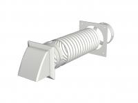 Cooker hood kit 100mm dia x 1m long - white