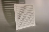 Stadium white powder coated aluminium face fitting vent 12" x 12"