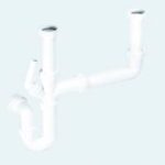 McAlpine SK2 double bowl sink waste kit with single appliance nozzle
