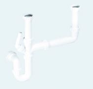 McAlpine SK2 double bowl sink waste kit with single appliance nozzle