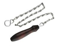 Galvanised WC chain & mahogany pull