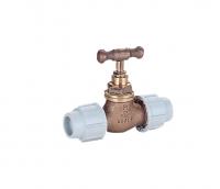 PLASSON 9050 universal brass stoptap (compression ends)