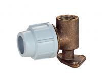 PLASSON 9055 brass wallplate elbow BSP Female Parallel