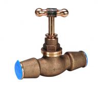 TALBOT pushfit gunmetal stopcock for MDPE