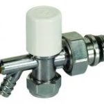 Giacomini Stella angle radiator valve with draw off 1