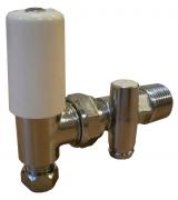 Pegler Terrier 367DLS chrome angle radiator valve with draw off