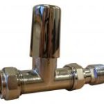 Pegler Terrier 368LSCP all chrome straight radiator valve 15mm 1