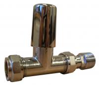 Pegler Terrier 368LSCP all chrome straight radiator valve 15mm