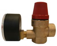 Caleffi 3 bar relief valve with gauge 1/2" F x F