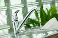Platinum chrome monobloc kitchen sink mixer