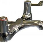 3″ lever chrome 7″ dualflow spout sink deck mixer 1