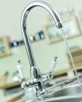 Cruciform chrome monobloc kitchen sink mixer 1