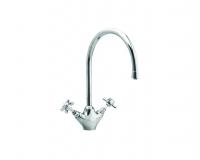 Traditional cross head monobloc kitchen sink mixer