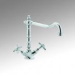 Traditional french style chrome monobloc kitchen sink mixer