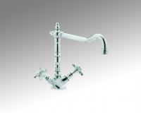 Traditional french style chrome monobloc kitchen sink mixer