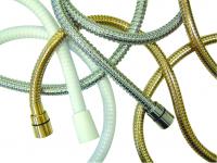 Shower hose 8mm bore chrome PVC x 1.5 metre long