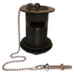 Basin waste S/S plastic 1 1/4" slotted with plug chain & stay