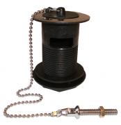 Basin waste S/S plastic 1 1/4" slotted with plug chain & stay