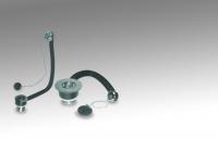 Macdee sink waste 1.1/2" s/steel flange - black plastic oflow WSO33BA (bagged)