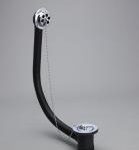 Macdee bath waste 1.1/2" chromed plastic with overflow & poly plug WHO72CP